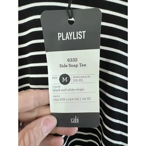 Cabi Women's Black & White Stripe NWT Side Snap 6332 Size M - Picture 8 of 9